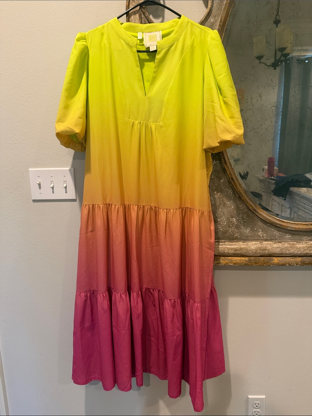 Emily Mcarthy Ombre Maxi Dress in Yellow to Pink